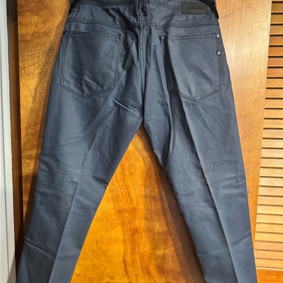 Comune Coated Navy Straight Jeans with Matte Finish - Picture 3 of 4